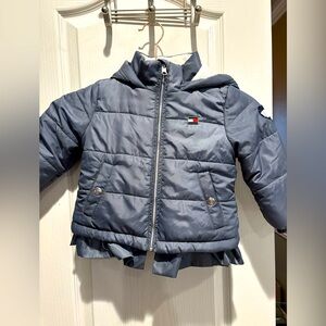 Tommy Hilfiger youth size 2T full zip jacket with ruffle. Heavy lined. 1099